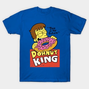 Doughnut King Cute Vintage Retro Tv Foodie Funny Cartoon T-Shirt